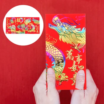 Красные Конверты Креативный Хунбао Китайский Новый Год День Рождения Женитьба Красный Подарочный Конверт Год Дракона Удачи Денежные Конверты
