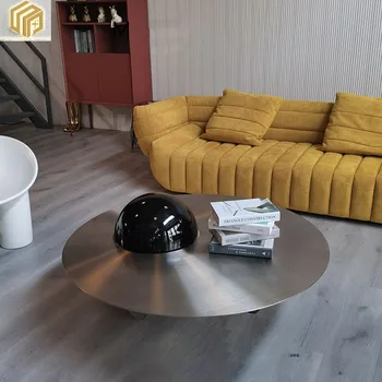Современная гостиная, роскошный чайный столик из нержавеющей стали, дизайнер для дома, приставной столик, гостиная, металлический круглый стол, на заказ