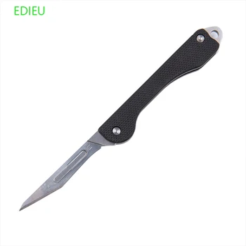 Мини-брелок, универсальный нож, Складной нож EDC, Скальпель со сменным лезвием, Отправить 10 лезвий, Инструмент EDC для самообороны на открытом воздухе