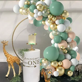 Зеленый воздушный шар, Золотая гирлянда, арка, декор для вечеринки по случаю дня рождения, воздушные шары для душа ребенка, принадлежности для вечеринки по случаю Дня рождения для мальчиков