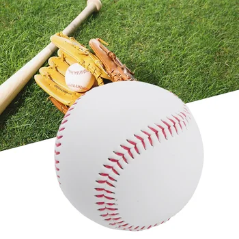 Серебристый бейсбольный мяч Официального размера Родители Игроки Бросают 9 дюймов для подачи Кожаный Материал Светящийся мяч