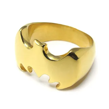 Модные золотые мужские кольца, ювелирные изделия, летучая мышь, кольцо на палец из нержавеющей стали, Размер от 7 до 14