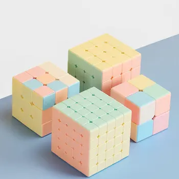 3x3 Magic Cube Гладкий производственный куб без наклеек Macaron Color Magic Cube для детей и взрослых 3x3 Magic Cube