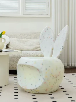 Табурет для переодевания обуви на пороге дома в скандинавском стиле, мебель для гостиной, креативный кофейный стул с кроликом, Пластиковые стулья для макияжа в спальне