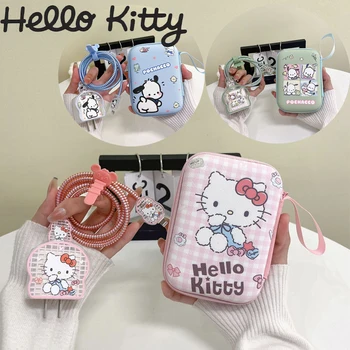 Чехол Sanrio Hello Kitty для Apple 18/20 Вт, зарядное устройство, защитный чехол, USB-кабель, органайзер, дорожная портативная сумка для хранения цифровых продуктов