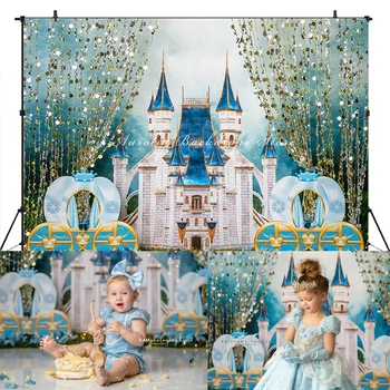 Фоны принцессы в замке, реквизит для детской фотосессии, реквизит для детской фотосессии, фон для кареты с разбитым тортом на день рождения