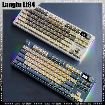 Langtu Lt84 Беспроводная Механическая Игровая Клавиатура Bluetooth, 3-режимная Проводная Клавиатура С Rgb Подсветкой, Компьютерная Офисная Геймерская Клавиатура Windows Mac