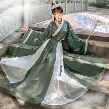 Hanxu Chang'an hometown Hanfu женская юбка Ru длиной до талии Jin system с перекрестным воротником комплект из трех предметов