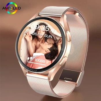 Новые модные круглые смарт-часы с полным касанием, женские музыкальные Bluetooth-звонки, цифровые часы IP68, водонепроницаемые умные часы для мужчин для XiaoMi