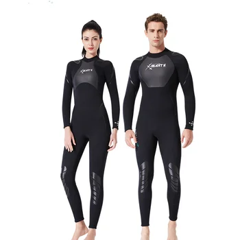 Тепловой гидрокостюм 3 мм с длинным рукавом из 2 частей мужского теплого водонепроницаемого неопренового водолазного костюма