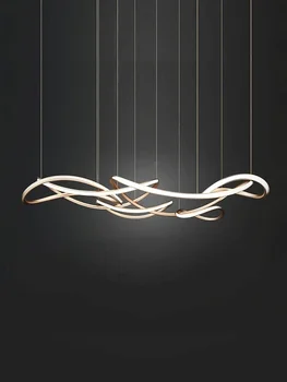 Люстра для гостиной, Креативная дизайнерская вилла странной формы, Полый лофт, длинная люстра в вестибюле отеля, нестандартная лампа