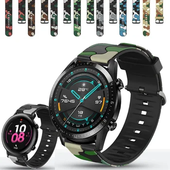 Для Huawei Watch GT 2 42 мм 46 мм ремешок спортивный 20 мм 22 мм браслет камуфляжный ремешок для часов Huawei Watch 3 4 / GT 3 Pro /Runner 2E ремешок