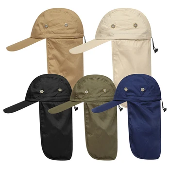 Походные кепки унисекс на открытом воздухе, Быстросохнущая кепка с солнцезащитным козырьком, Шляпа для защиты от солнца с ушным клапаном для пеших прогулок, кепки для верховой езды