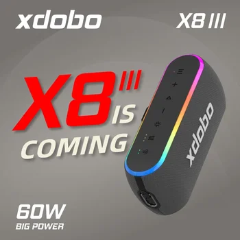 XDOBO X8 III Портативный Bluetooth Динамик 60 Вт Беспроводной Bluetooth Динамик BT5.3 Power Bank Эквалайзер TWS Сабвуфер Наружный Дорожный Динамик