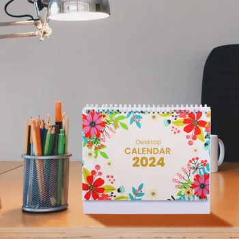 Настольные Календари 2024 Декоративная Заметка Коврик для стола Ежедневное Использование Ежемесячные Канцелярские Принадлежности