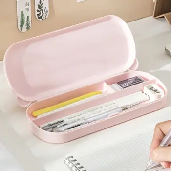 Kawaii Пластиковая Большая емкость в форме медведя, Корейский стиль, Цветная коробка для ручек Morandi, пенал для канцелярских принадлежностей, пенал для карандашей