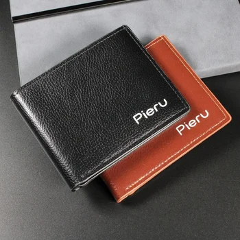 Короткий мужской кошелек с рисунком личи, горизонтальный зажим для денег, мультикарточная сумка для карт, модный портативный