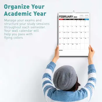Простой настенный календарь на 18 месяцев, креативный органайзер на английском языке, прочный Домашний Еженедельный график для студенческого подарка