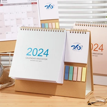 Новый настольный календарь на 2024 год, планировщик, блокнот на 365 дней, записная книжка, Еженедельная цель, Отслеживание привычек, планировщик повестки дня, Дневник, Органайзер расписаний