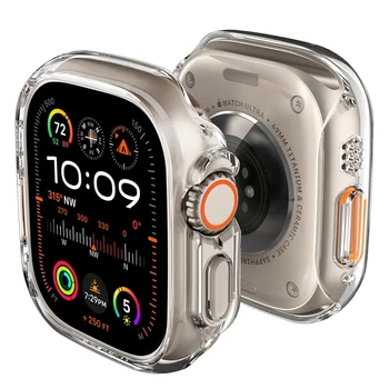 Чехол для Apple Watch Case Ultra 2, ремешок 49 мм, аксессуары, жесткий бампер для ПК, защитная пленка для экрана, ремешок iwatch серии ultra 49 мм