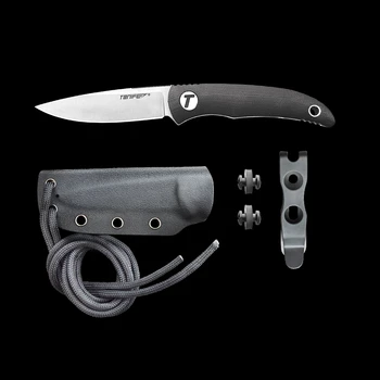 TONIFE Прямой Нож с Фиксированным Лезвием Из Нержавеющей Стали портативный Охотничий нож G10 с Полной рукояткой и K-образными ножнами EDC Multi Tools Nova