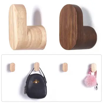 Современный Простой деревянный декоративный крючок, держатель для ключей, Дверная вешалка, Настенный перфоратор, крючок для халата, вешалка для сумок, Органайзер для домашнего хранения