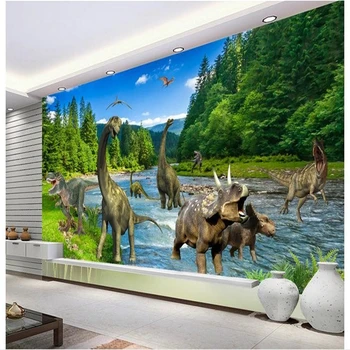 beibehang Индивидуальные 3d настенные фрески обои 3D hd джунгли река водопад украшение изображение 3d фотообои для гостиной