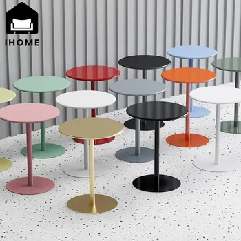 IHOME Nordic Маленький журнальный столик Простой современный Мини-прикроватный столик для спальни Угловой диван для гостиной Несколько маленьких круглых столиков 2023