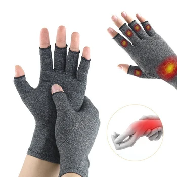 2шт компрессионных перчаток от артрита Премиум-класса для снятия боли в суставах Перчатки для рук Терапия Открытыми пальцами Компрессионные перчатки