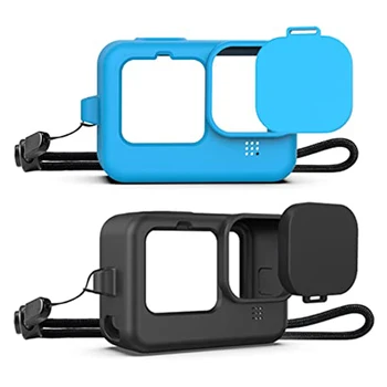 Для GoPro Hero 12 11 Силиконовый чехол, защищающий от падения, с ремешком, крышка объектива Для аксессуара для экшн-камеры GOPRO 12 11 10 9