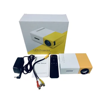 Светодиодный мини-проектор YG300 Pro с поддержкой 1080P Full HD -Совместимый портативный домашний медиаплеер USB AV TF с разъемом ЕС