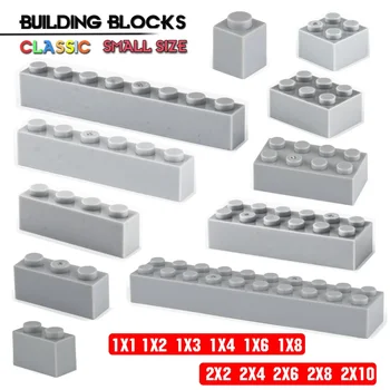 Строительный блок 1X3 1X6 2X4 2X8 отверстий светло-серый кирпич основные аксессуары образование творчество совместимый бренд building block toy