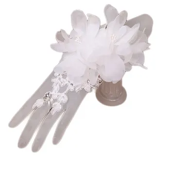 Красивые свадебные перчатки для девочек, вечерние аксессуары для детских праздников в день Хэллоуина, бант на День рождения