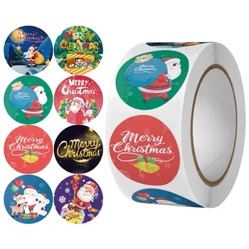 50-500 шт 8 стилей наклеек для рождественской подарочной серии, самоклеящиеся наклейки, наклейки для запечатывания этикеток