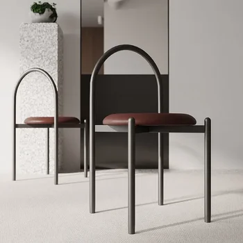 Домашний обеденный стул Scandinavian Creative Coffee Leisure Офисные стулья со спинкой из нержавеющей стали Табурет Sandalye Home Furniture
