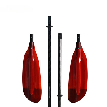 Красного цвета Легкое весло для каяка из 4 частей из углеродного волокна с регулировкой 10 см