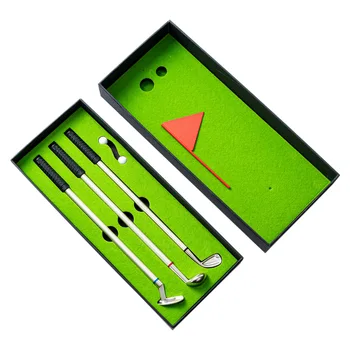 20 комплектов Подарочных Ручек для Гольфа Настольный набор Металлических клюшек для мини-гольфа с шариковой ручкой