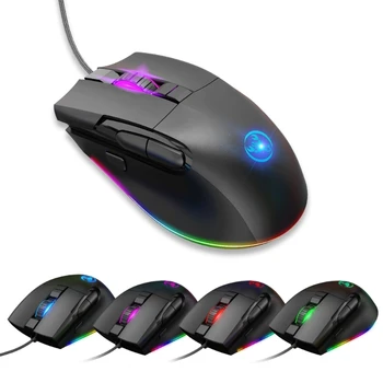 Клавиатура с RGB подсветкой 61 Клавиша USB Проводная Игровая клавиатура Мышь с разрешением 7200 точек на дюйм Бытовой челнок
