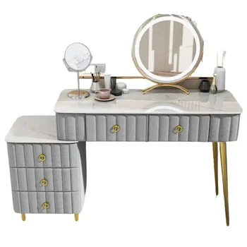Стул, туалетный столик, ящик для макияжа, светодиодный женский туалетный столик, Скандинавское зеркало для макияжа