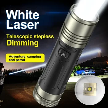 P360 / Белый Лазерный Фонарик Super Bright LED Light 26650 Type-C Перезаряжаемый Фонарик 1000LM с Выходным Интерфейсом Индикатора Мощности