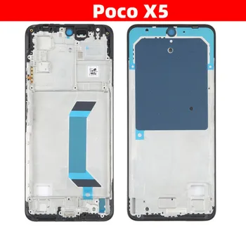 Для Xiaomi Poco X5 22111317PG Передняя рамка ЖК-дисплея, средняя рамка корпуса, Задняя лицевая панель, Запасные части