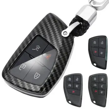 Чехол-цепочка для автомобильных ключей из углеродного волокна для Chevrolet Для GMC Защита цепочки для ключей Декоративная оболочка рукава