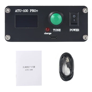 ATU-100 Pro + автоматический антенный тюнер 1,8-55 МГц, многофункциональный, удобный 0,96-дюймовый перезаряжаемый черный ABS с корпусом