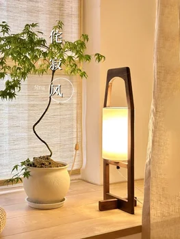 Торшер для гостиной в стиле Sili из массива дерева, простой японский ретро-светильник для спальни и кабинета, персонализированные креативные лампы