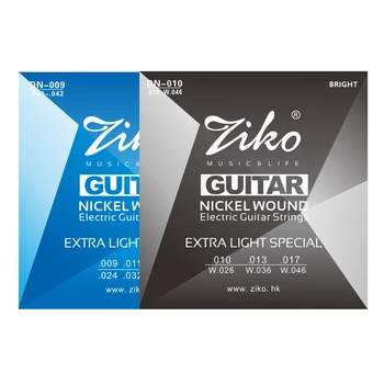 Струны для электрогитар серии ZIKO DN Extra Light 009-042 И 010-046 дюймов с сердечником из никелевого шестигранного сплава с намоткой