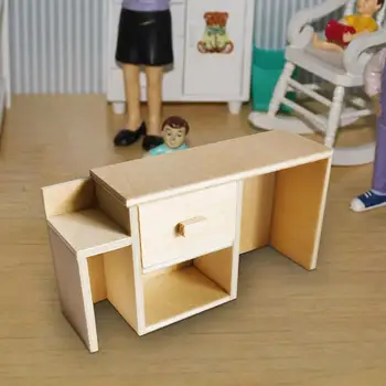 Шкаф для телевизора в кукольном домике в масштабе 1: 12, Мебель для кукольного домика, миниатюрный орнамент из дерева, подставка для телевизора в кукольном домике, аксессуары для кукольного домика