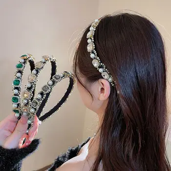 Свадебные повязки на голову, Корейские Элегантные подарки для девочек, хрустальная повязка в стиле барокко, горный хрусталь, Жемчужные повязки на голову, Женский обруч для волос, циркон