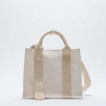 Женская сумка новая мини-холщовая сумка с принтом, повседневная хозяйственная сумка, маленькая сумка через плечо, портативная сумка-тоут tide