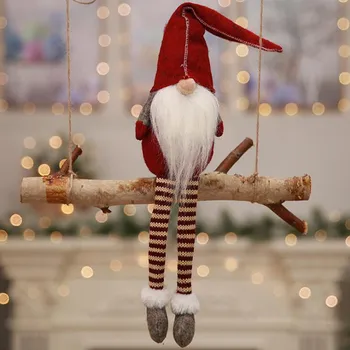 Счастливого Нового года Рождественские украшения Сделай САМ Рождественский подарок Санта Клаус Подвеска в виде елки Безликая Кукла Декор вечеринки Повесьте украшения для дома