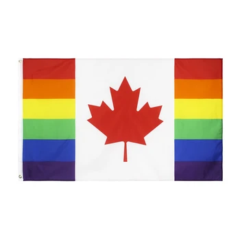 90x150 см ЛГБТ Радужный канадский гей-парад, флаг Канады для украшения дома или на улице